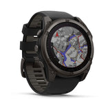Garmin fenix 8, 51 mm, Solar, Sapphire, Carbon Gray DLC Titanium with Black/Pebble Gray Silicone Band