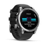 Garmin fenix E, 47 mm, AMOLED, Stainless Steel with Black Silicone Band