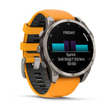 Garmin fenix 8, 47 mm, AMOLED, Sapphire, Titanium with Spark Orange/Graphite Silicone Band