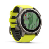 Garmin fenix 8, 51 mm, Solar, Sapphire, Titanium with Amp Yellow/Graphite Silicone Band