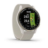Garmin Approach S50, Cream Gold Aluminum Bezel with Ivory Nylon Band