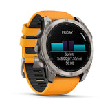 Garmin fenix 8, 51 mm, AMOLED, Sapphire, Titanium with Spark Orange/Graphite Silicone Band