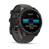 Garmin fenix 8, 47 mm, AMOLED, Sapphire, Carbon Gray DLC Titanium with Black/Pebble Gray Silicone Band