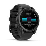 Garmin fenix E, 47 mm, AMOLED, Slate Gray Steel with Black Silicone Band