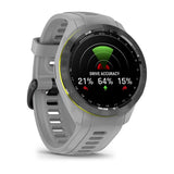 Garmin Approach S70, 42 mm, Black/Amp Yellow Ceramic Bezel with Powder Gray Silicone Band