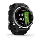 Garmin Approach S44, Silver Aluminum Bezel with Black Silicone Band