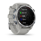 Garmin Descent Mk3, 43 mm, Stainless Steel with Fog Gray Silicone Band
