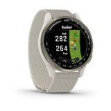 Garmin Approach S50, Cream Gold Aluminum Bezel with Ivory Nylon Band