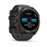 Garmin fenix 8, 51 mm, AMOLED, Sapphire, Carbon Gray DLC Titanium with Black/Pebble Gray Silicone Band