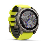 Garmin fenix 8, 51 mm, Solar, Sapphire, Titanium with Amp Yellow/Graphite Silicone Band