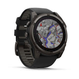 Garmin fenix 8, 51 mm, Solar, Sapphire, Carbon Gray DLC Titanium with Black/Pebble Gray Silicone Band