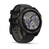 Garmin fenix 8, 47 mm, Solar, Sapphire, Carbon Gray DLC Titanium with Black/Pebble Gray Silicone Band