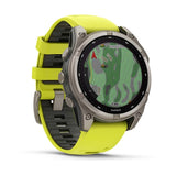 Garmin fenix 8, 47 mm, Solar, Sapphire, Titanium with Amp Yellow/Graphite Silicone Band