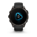 Garmin fenix 8, 47 mm, AMOLED, Sapphire, Carbon Gray DLC Titanium with Black/Pebble Gray Silicone Band