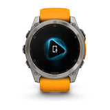 Garmin fenix 8, 51 mm, AMOLED, Sapphire, Titanium with Spark Orange/Graphite Silicone Band