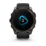 Garmin fenix 8, 51 mm, AMOLED, Sapphire, Carbon Gray DLC Titanium with Black/Pebble Gray Silicone Band