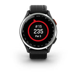 Garmin Approach S44, Silver Aluminum Bezel with Black Silicone Band