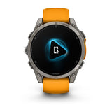 Garmin fenix 8, 47 mm, AMOLED, Sapphire, Titanium with Spark Orange/Graphite Silicone Band