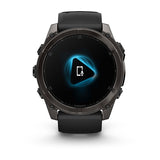 Garmin fenix 8, 51 mm, AMOLED, Sapphire, Carbon Gray DLC Titanium with Black/Pebble Gray Silicone Band