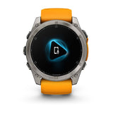 Garmin fenix 8, 51 mm, AMOLED, Sapphire, Titanium with Spark Orange/Graphite Silicone Band