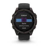 Garmin fenix 8, 47 mm, Solar, Sapphire, Carbon Gray DLC Titanium with Black/Pebble Gray Silicone Band