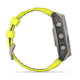 Garmin fenix 8, 51 mm, Solar, Sapphire, Titanium with Amp Yellow/Graphite Silicone Band