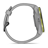 Garmin Approach S70, 42 mm, Black/Amp Yellow Ceramic Bezel with Powder Gray Silicone Band