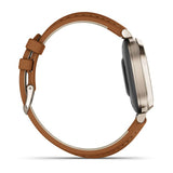 Garmin Lily 2 Classic, Cream Gold with Tan Leather Band