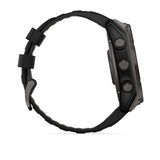 Garmin fenix 8, 51 mm, Solar, Sapphire, Carbon Gray DLC Titanium with Black/Pebble Gray Silicone Band