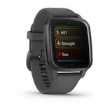 Garmin Venu Sq 2, Slate Aluminum Bezel with Shadow Gray Case and Silicone Band