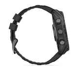 Garmin fenix 8, 51 mm, AMOLED, Sapphire, Carbon Gray DLC Titanium with Black/Pebble Gray Silicone Band