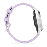 Garmin Lily 2 Active, Silver with Purple Jasmine Silicone Band