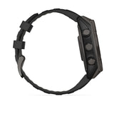 Garmin fenix 8, 47 mm, Solar, Sapphire, Carbon Gray DLC Titanium with Black/Pebble Gray Silicone Band