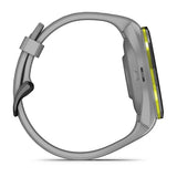 Garmin Approach S70, 42 mm, Black/Amp Yellow Ceramic Bezel with Powder Gray Silicone Band