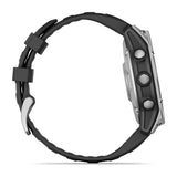 Garmin fenix E, 47 mm, AMOLED, Stainless Steel with Black Silicone Band