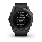Garmin fenix 7X Pro, Solar Edition (No Wi, Fi), Slate Gray with Black Band (No Wi, Fi)