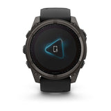 Garmin fenix 8, 51 mm, Solar, Sapphire, Carbon Gray DLC Titanium with Black/Pebble Gray Silicone Band