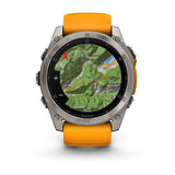 Garmin fenix 8, 51 mm, AMOLED, Sapphire, Titanium with Spark Orange/Graphite Silicone Band