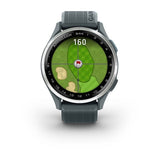Garmin Approach S44, Silver Aluminum Bezel with Twilight Silicone Band