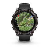 Garmin fenix 8, 47 mm, AMOLED, Sapphire, Carbon Gray DLC Titanium with Black/Pebble Gray Silicone Band