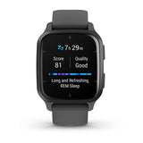Garmin Venu Sq 2, Slate Aluminum Bezel with Shadow Gray Case and Silicone Band