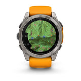 Garmin fenix 8, 51 mm, AMOLED, Sapphire, Titanium with Spark Orange/Graphite Silicone Band