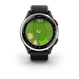 Garmin Approach S44, Silver Aluminum Bezel with Black Silicone Band