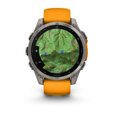 Garmin fenix 8, 47 mm, AMOLED, Sapphire, Titanium with Spark Orange/Graphite Silicone Band