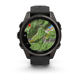 Garmin fenix 8, 43 mm, AMOLED, Sapphire, Carbon Gray DLC Titanium with Black/Pebble Gray Silicone Band