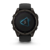 Garmin fenix 8, 47 mm, Solar, Sapphire, Carbon Gray DLC Titanium with Black/Pebble Gray Silicone Band