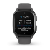 Garmin Venu Sq 2, Slate Aluminum Bezel with Shadow Gray Case and Silicone Band
