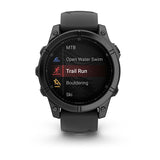 Garmin fenix E, 47 mm, AMOLED, Slate Gray Steel with Black Silicone Band