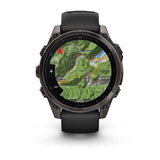 Garmin fenix 8, 47 mm, AMOLED, Sapphire, Carbon Gray DLC Titanium with Black/Pebble Gray Silicone Band