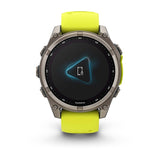 Garmin fenix 8, 47 mm, Solar, Sapphire, Titanium with Amp Yellow/Graphite Silicone Band